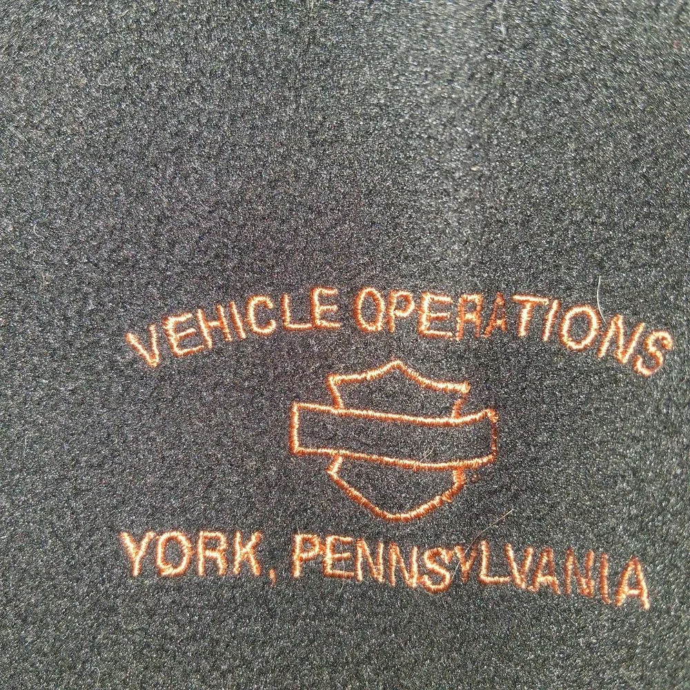 Harley Davidson Jacket Mens XXL Orange Fleece Half Zip Pullover Embroidered Logo